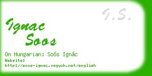 ignac soos business card